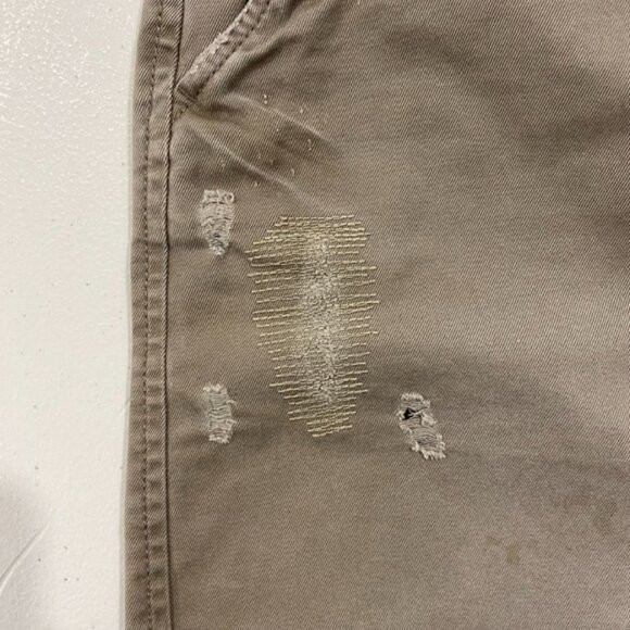 Old Navy Distressed Cotton Mini Skirt, Beige, Size 8 - Picture 5 of 12